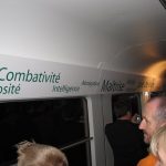 Dans le train les valeurs du rugby sont clairement affichées.